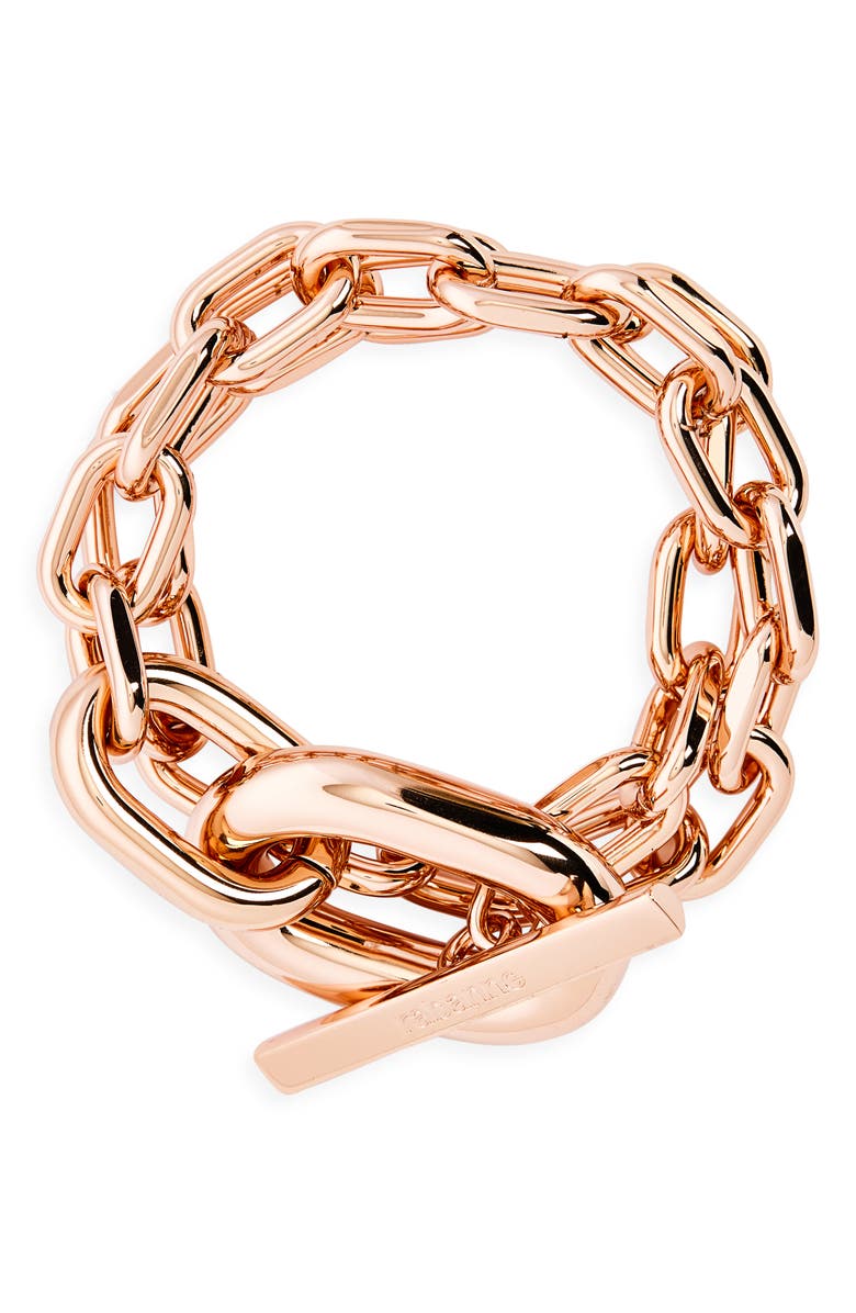 Rabanne XL Link Chain Bracelet, Main, color, Pink Gold