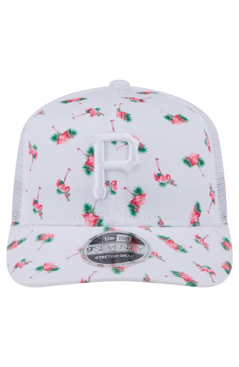 New Era Men's New Era White Pittsburgh Pirates Flamingo Mesh Back 9SEVENTY Stretch-Snap Hat, Alternate, color, White