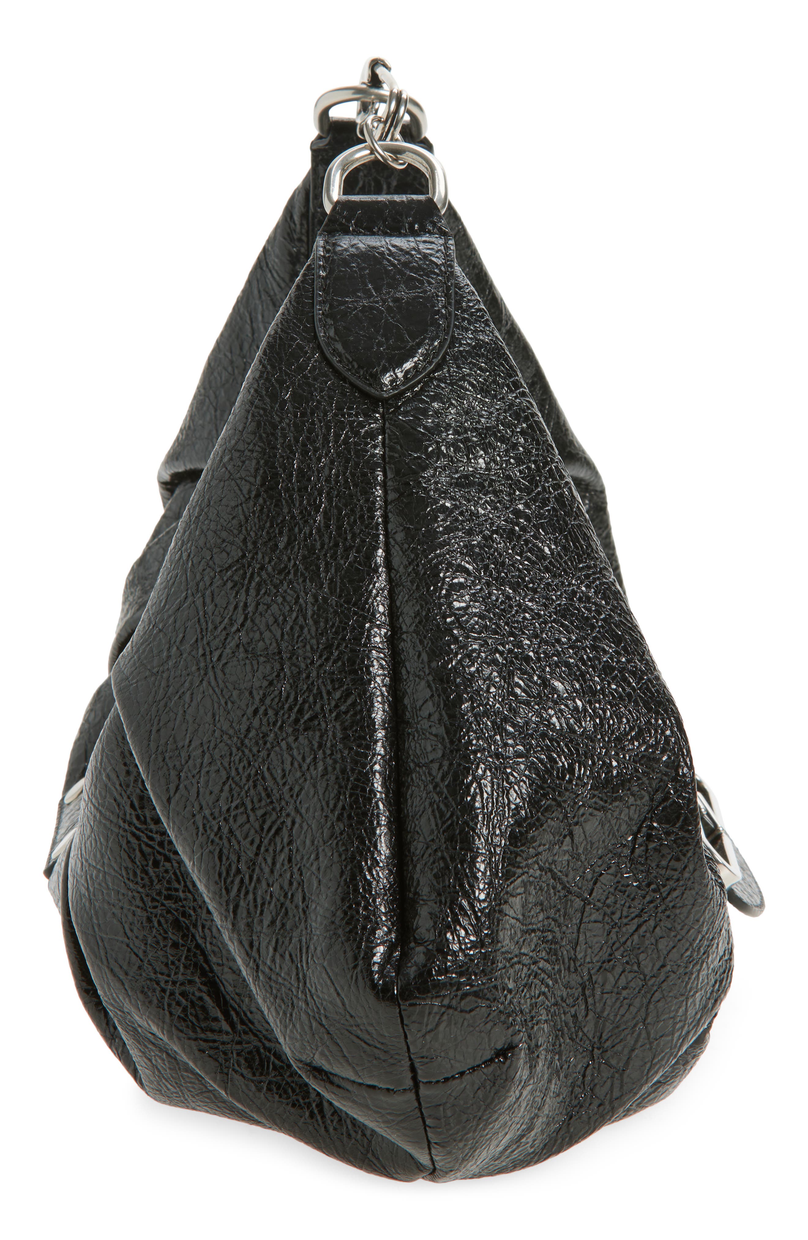 Balenciaga Medium Pamela Leather Shoulder Bag, Alternate, color, 1000 Black