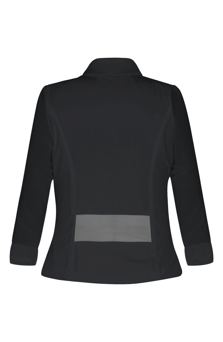 City Chic Sheer Panel Drape Blazer, Alternate, color,