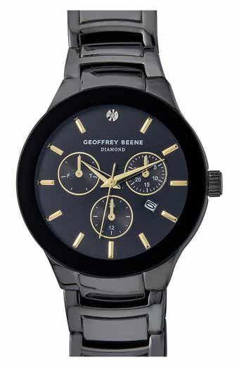 GEOFFREY BEENE Genuine Diamond Bracelet Watch, 41mm - 0.001ct.