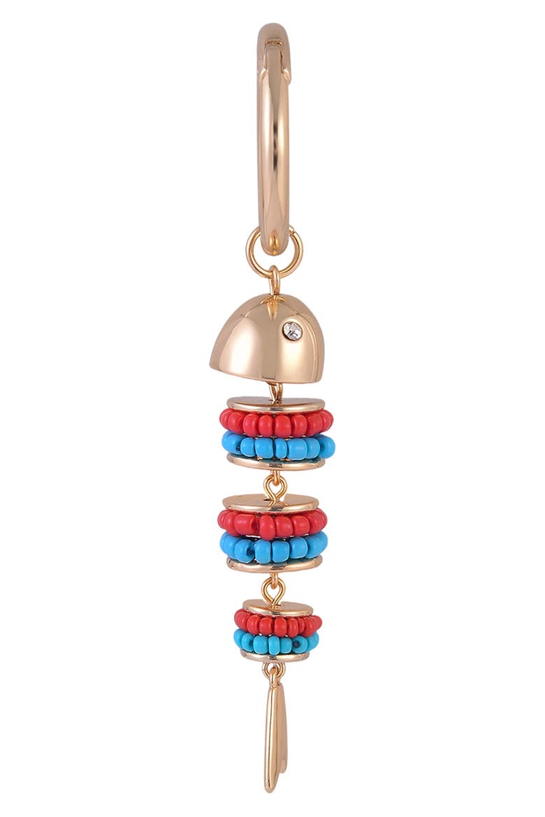 Beaded Sardine Bag Charm, Alternate, color, GOLD MULTI