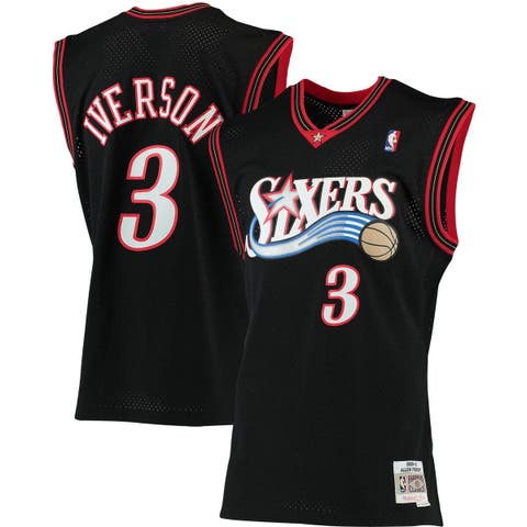 Men's Mitchell & Ness Allen Iverson Black Philadelphia 76ers 2000/01 Big & Tall Hardwood Classics Swingman Jersey