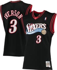Mitchell & Ness Men's Mitchell & Ness Allen Iverson Black Philadelphia 76ers 2000/01 Big & Tall Hardwood Classics Swingman Jersey