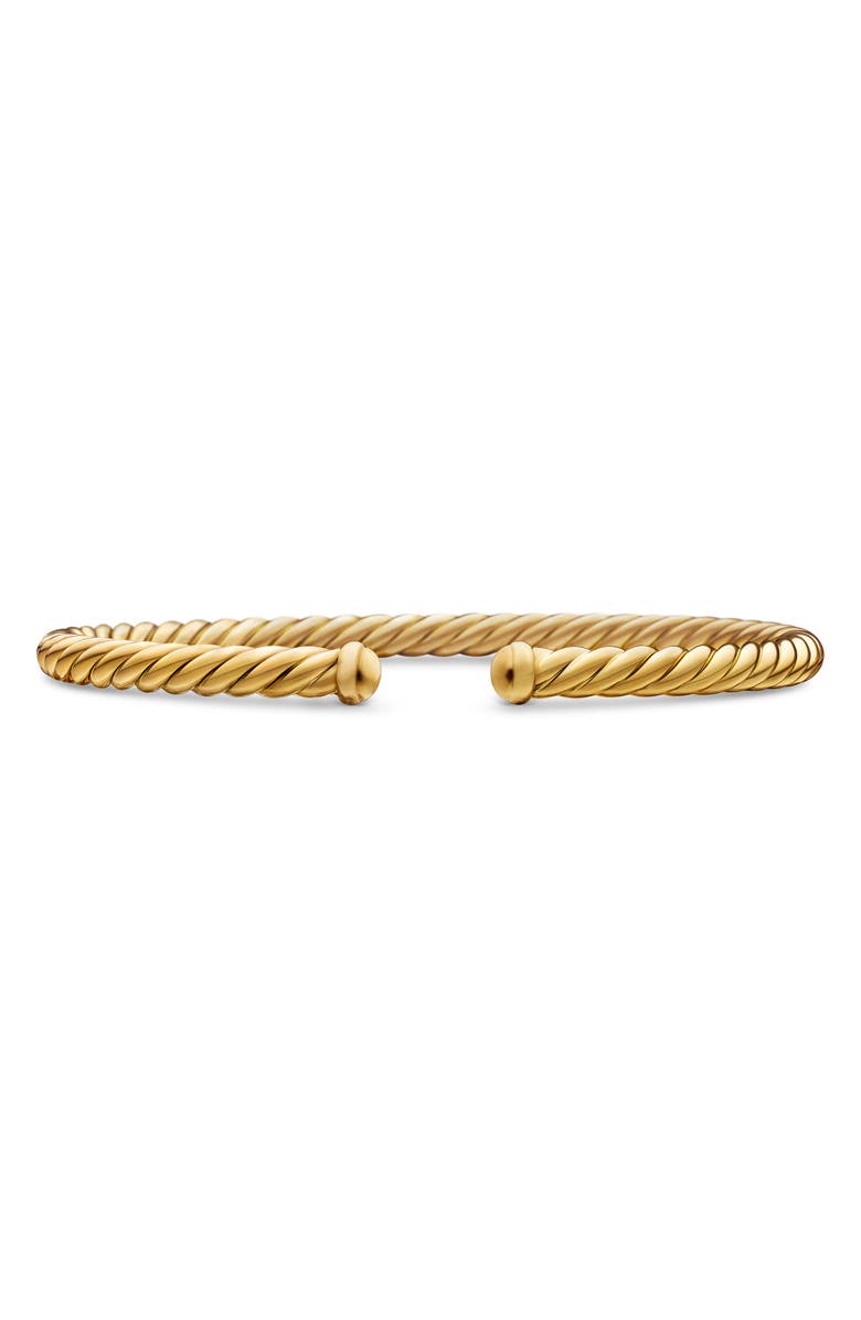 David Yurman Modern Cablespira<sup>®</sup> 18K Yellow Gold Bracelet, 4mm, Main, color, Gold