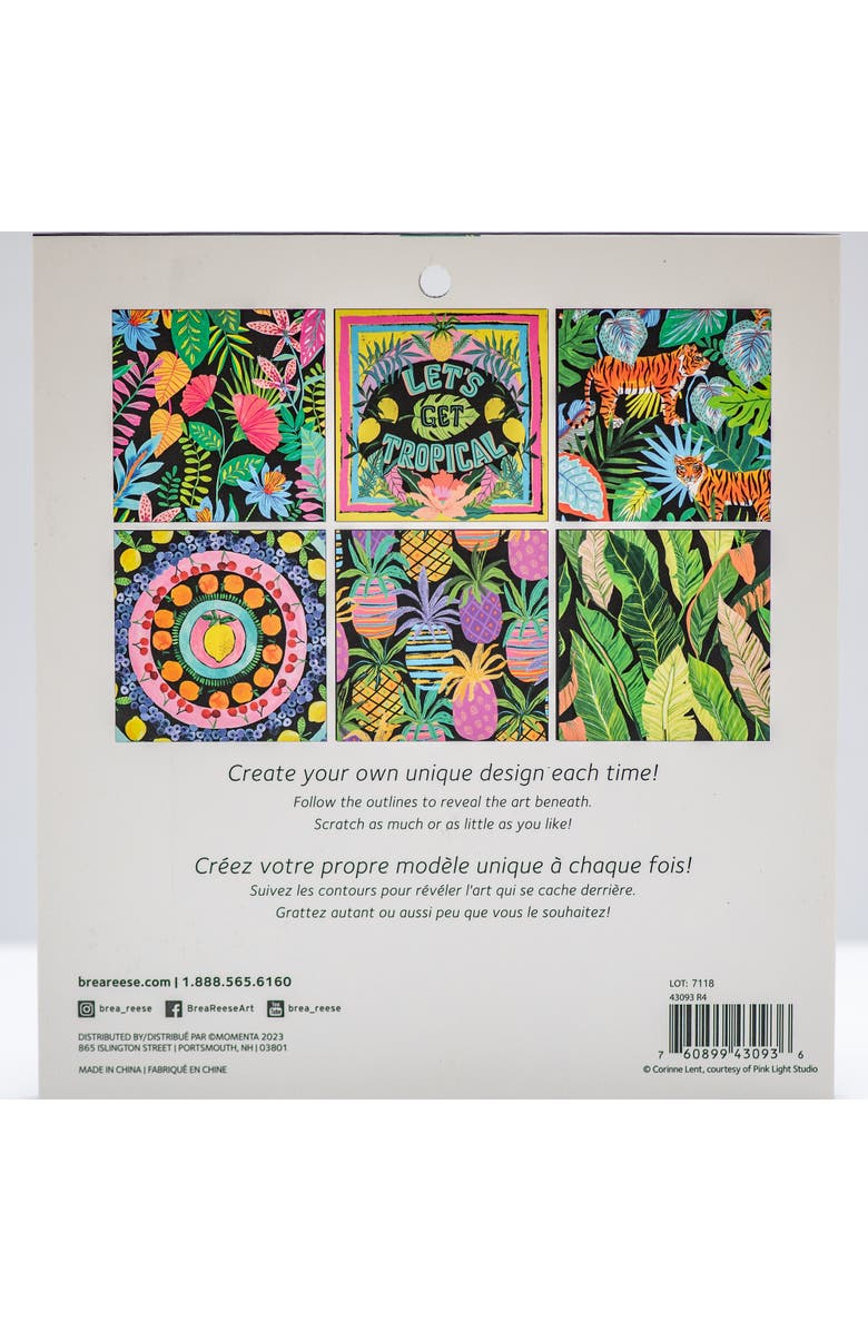Brea Reese Scratch Art Paper Pad, Alternate, color, Multicolored