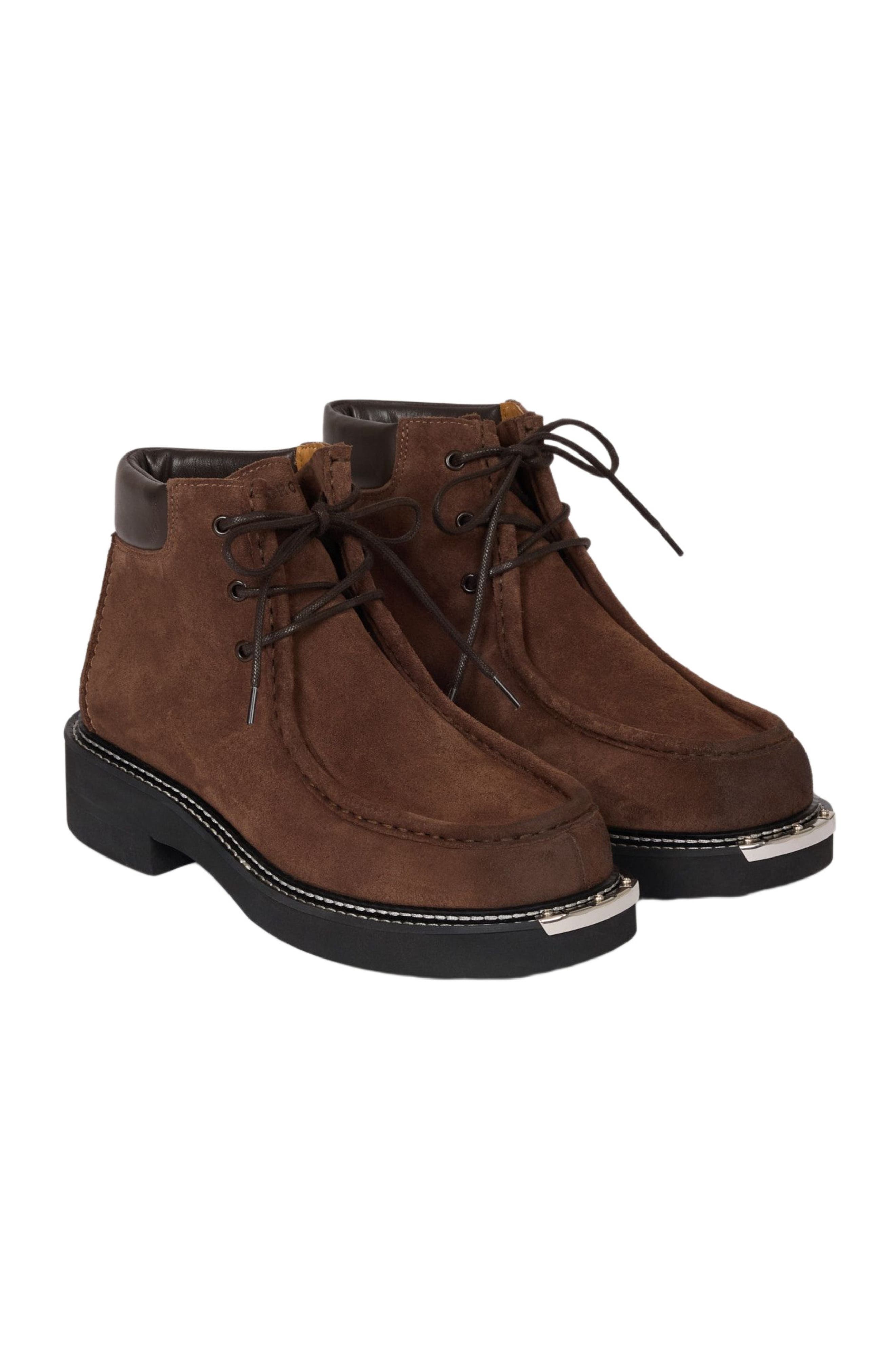 SANDRO Leather boots, Alternate, color, Brown