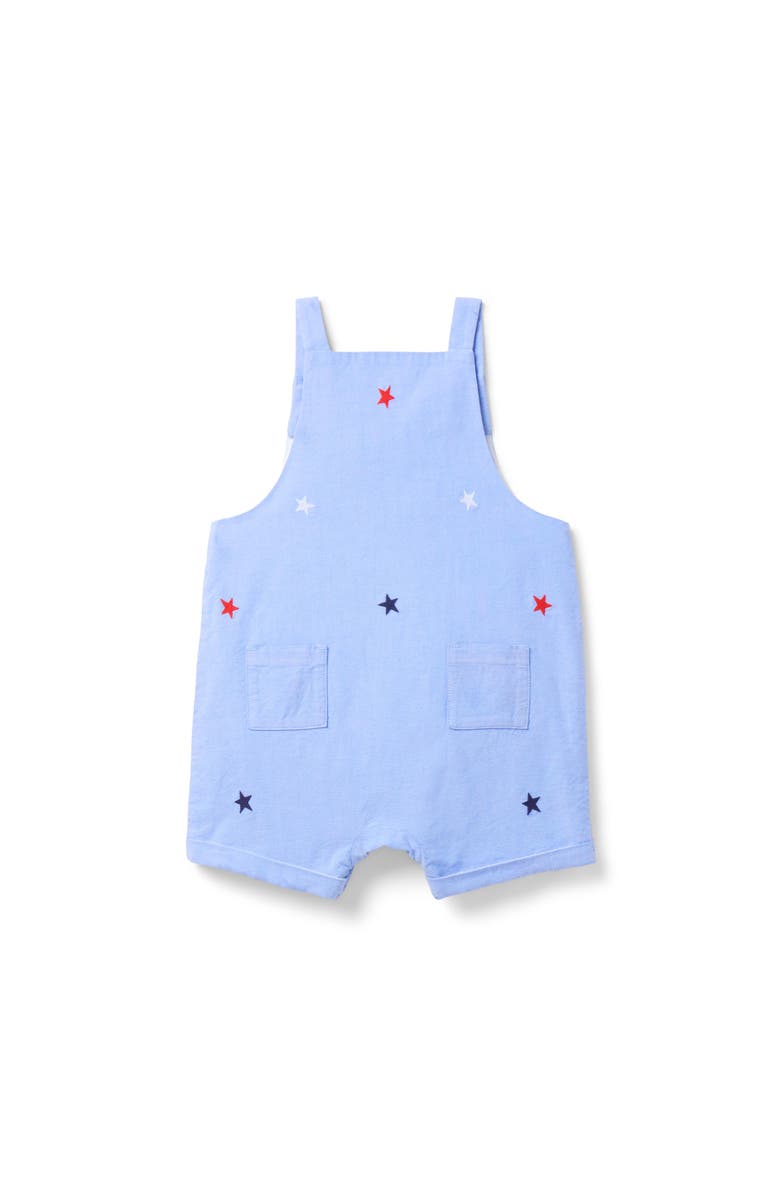 Janie and Jack Boys Flag Embroidered Overall, Alternate, color, Blue