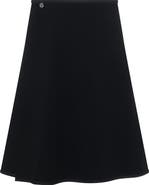 Charlotte & George Ponte Flare Faux Wrap Skirt with Adjustable Elastic Waist