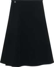 Charlotte & George Ponte Flare Faux Wrap Skirt with Adjustable Elastic Waist