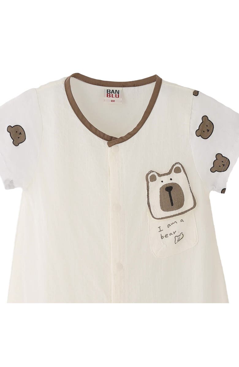 Banblu Bear Romper, Alternate, color, Ivory