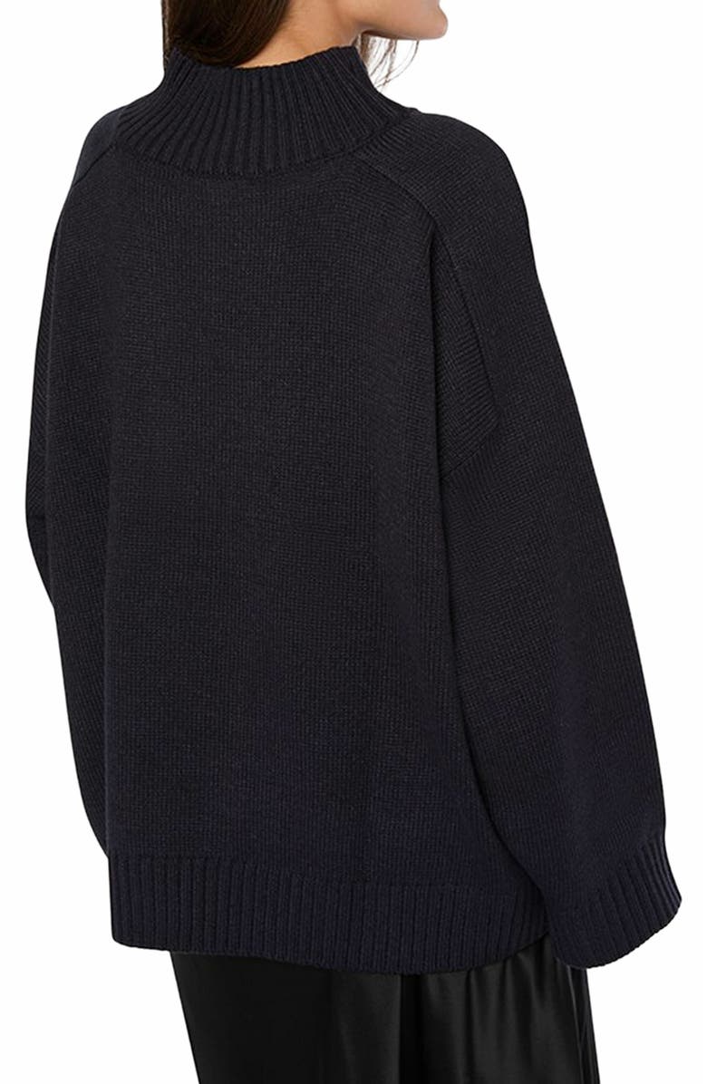 WeWoreWhat Oversized Funnel Neck Sweater, Alternate, color, Navy