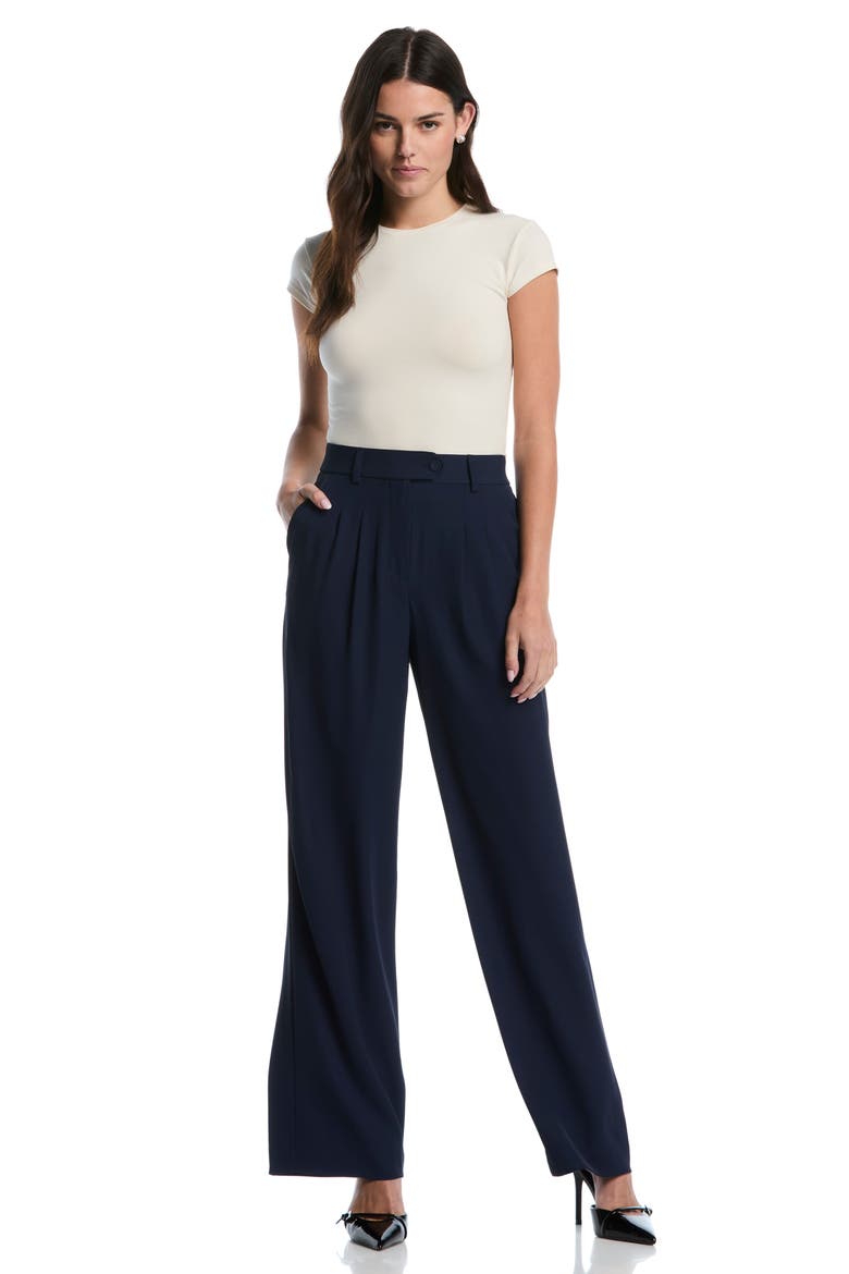 Extended Tab Pleated Pants, Alternate, color, PEACOAT