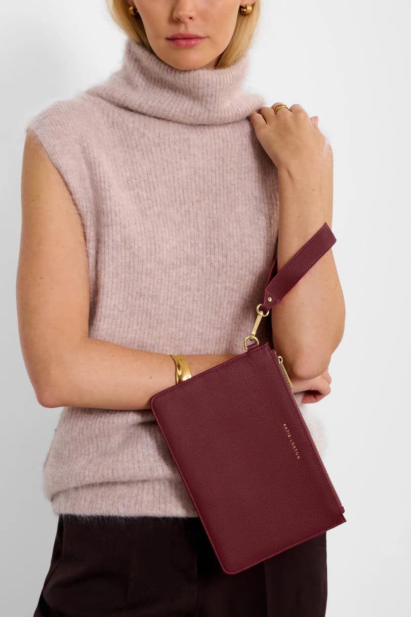 Katie Loxton Hallie Wristlet Pouch in Cherry, Alternate, color, Cherry