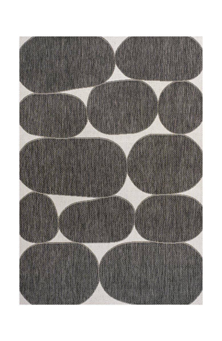 JONATHAN Y Rayna Modern Geometric Organic Shapes Indoor/Outdoor Area Rug, Main, color, Black/Cream