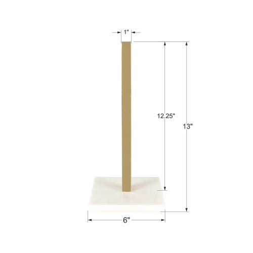 Happimess Avery Modern Classic Metal With Non Slip Weighted Marble Base Paper Towel Holder