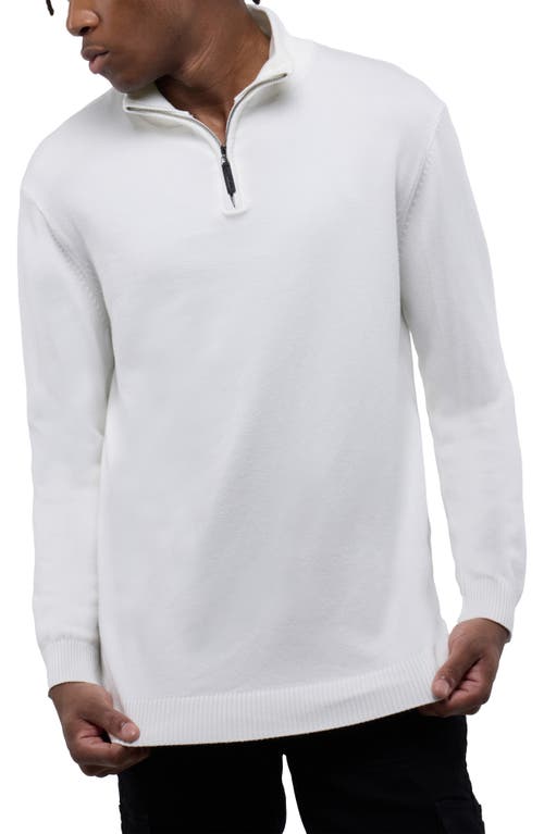 X-ray Xray Quarter Zip Mock Neck Sweater In Off White