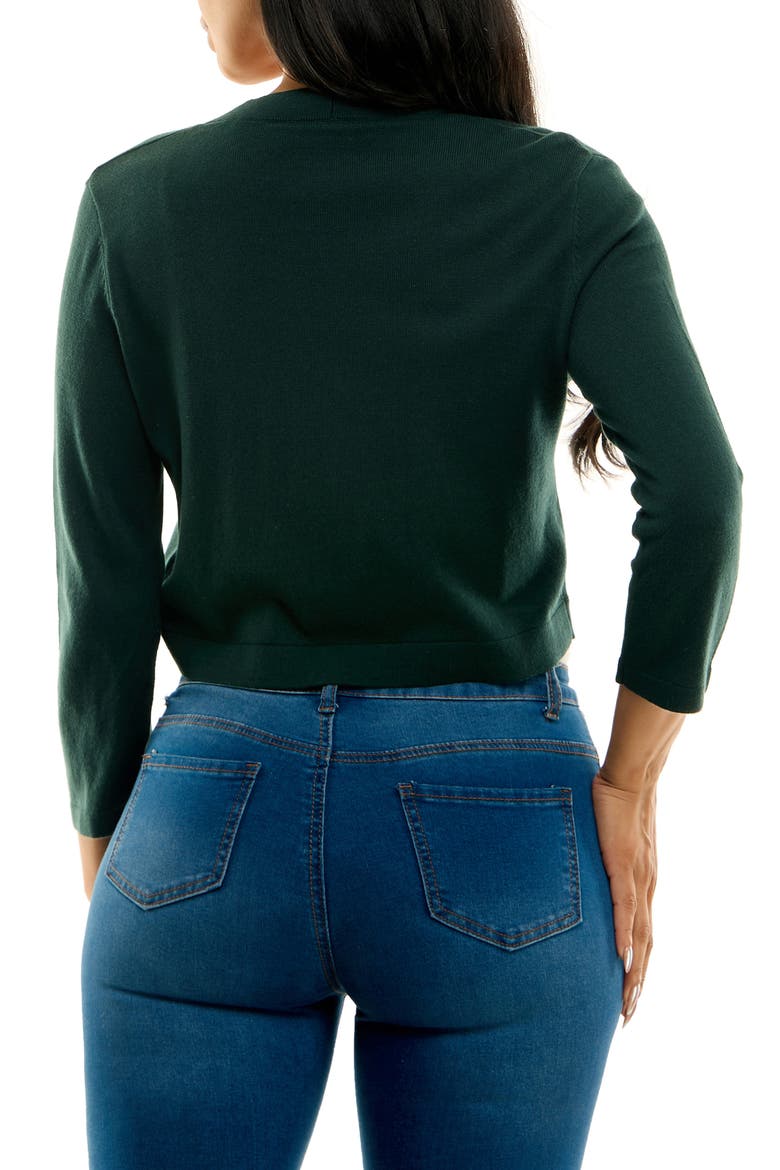 Knit Bolero Cardigan, Alternate, color, RICH PINE