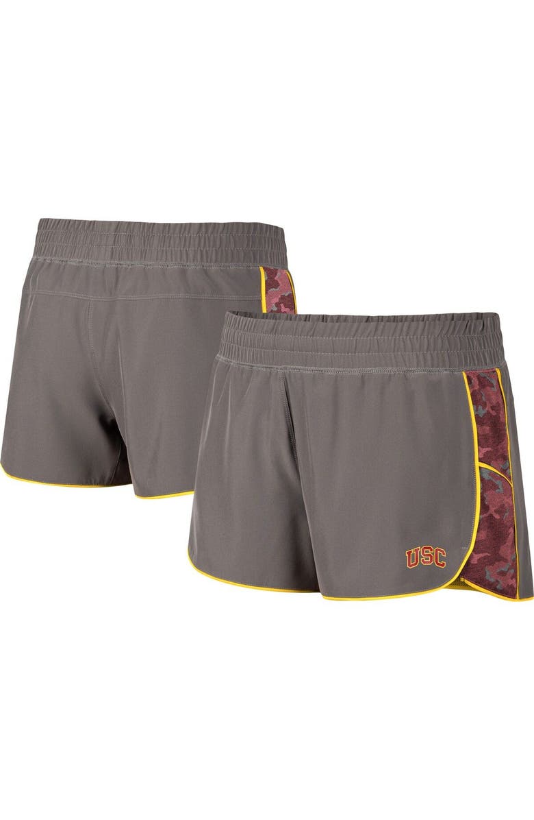 COLOSSEUM Women's Colosseum Gray/Cardinal USC Trojans Pamela Lined Shorts, Main, color, Gray