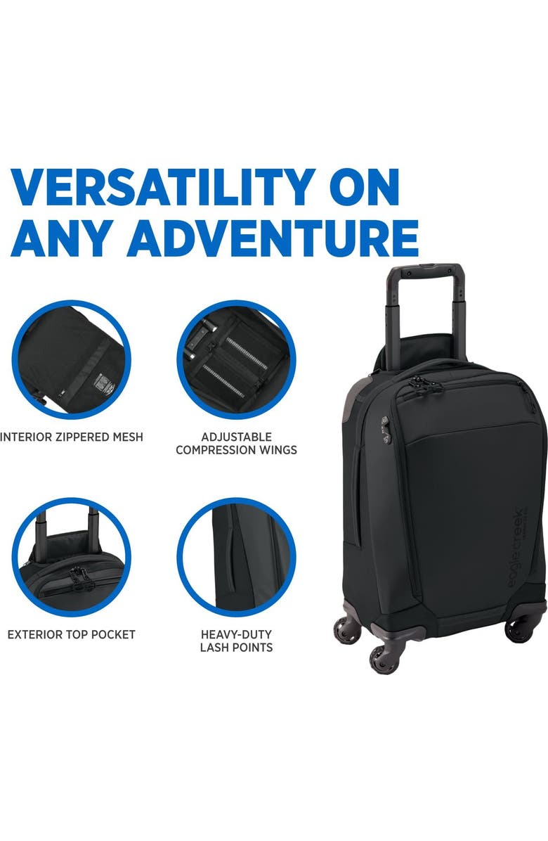 EAGLE CREEK Tarmac XE 4 Wheeled Carry On Luggage, Alternate, color, Black