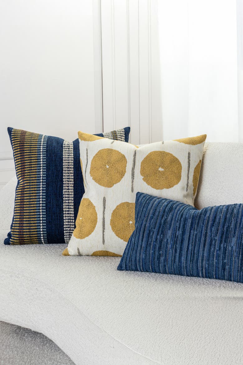 Solstice Jacquard Indoor & Outdoor Woven Accent Pillow, Alternate, color, Gold