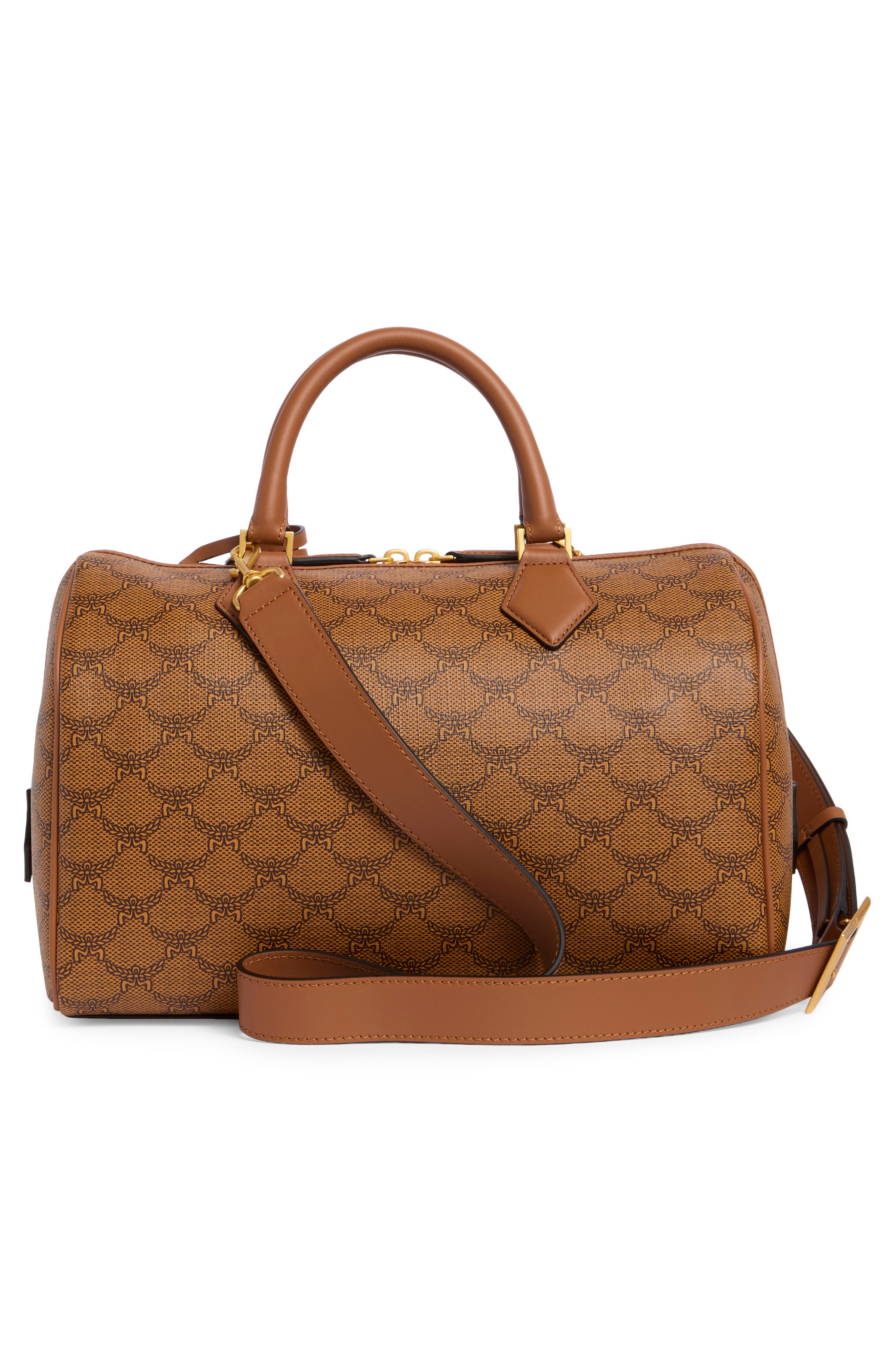 Ella Medium Boston Bag, Alternate, color, COGNAC