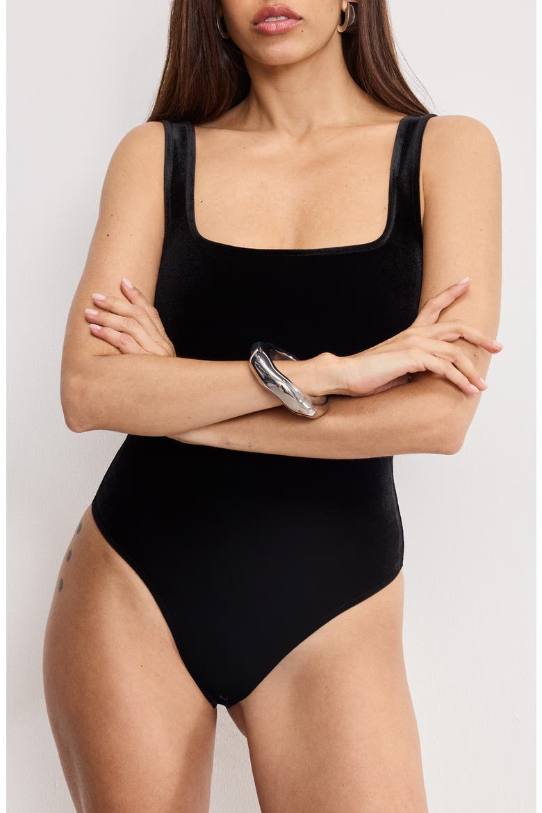 Modern Tank Velvet Bodysuit, Main, color, BLACK001