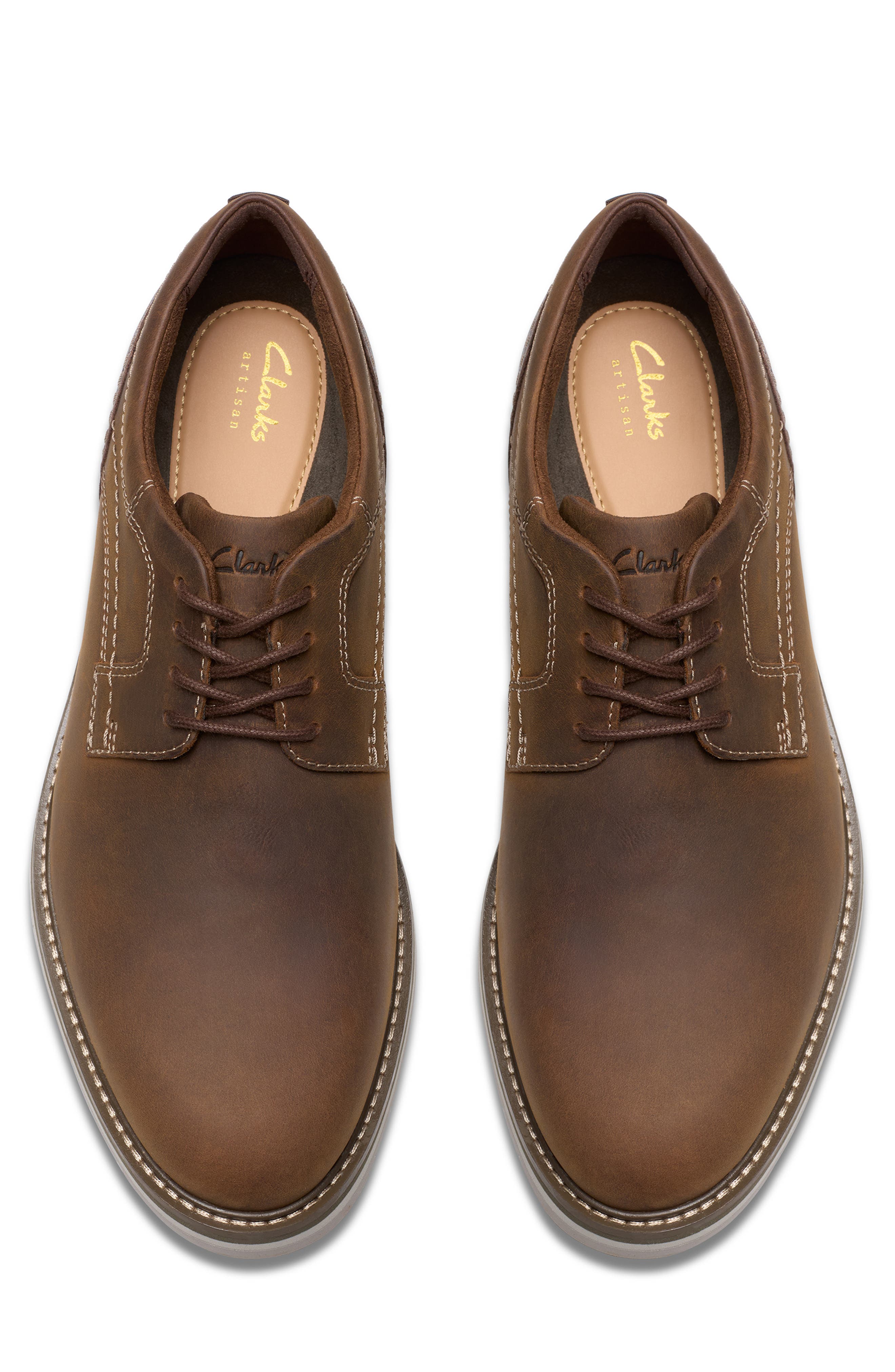 Clarks<sup>®</sup> Monahan Plain Toe Oxford, Alternate, color, Beeswax Leather