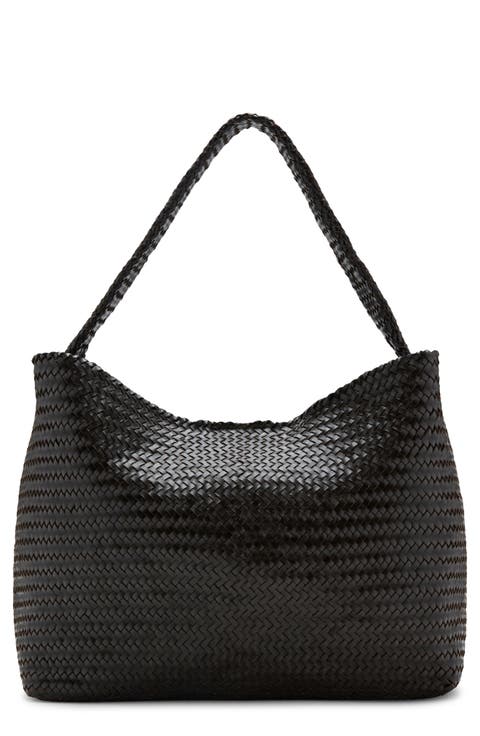 Braided Leather Bucket Bag