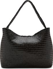 MANGO Braided Leather Bucket Bag