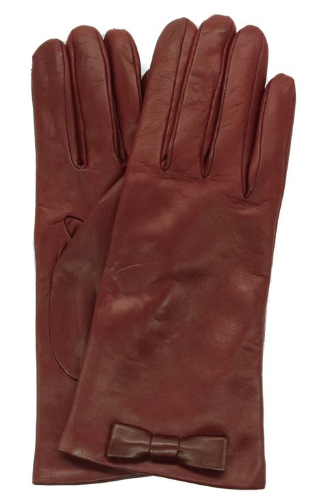 Bow Leather Gloves