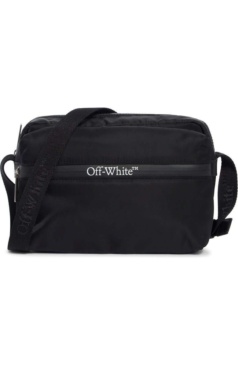 Off-White Outdoor Nylon Camera Bag, Main, color, Black