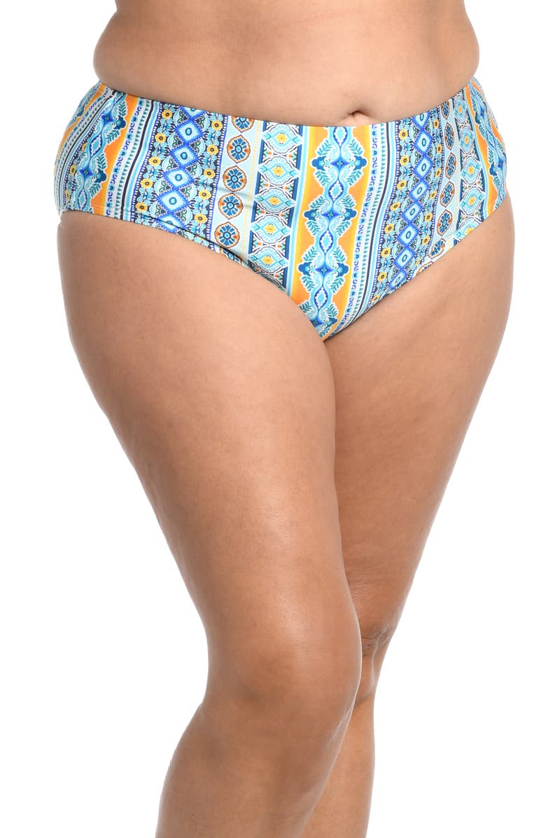La Blanca Scarf Hipster Bikini Bottoms, Alternate, color, Ice Blue