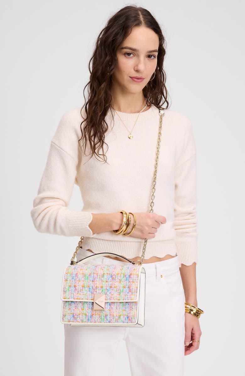 Kate Spade New York deco tweed convertible shoulder bag, Alternate, color,