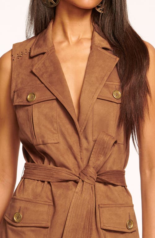 Ramy Brook Austin Faux Suede Vest In Saddle