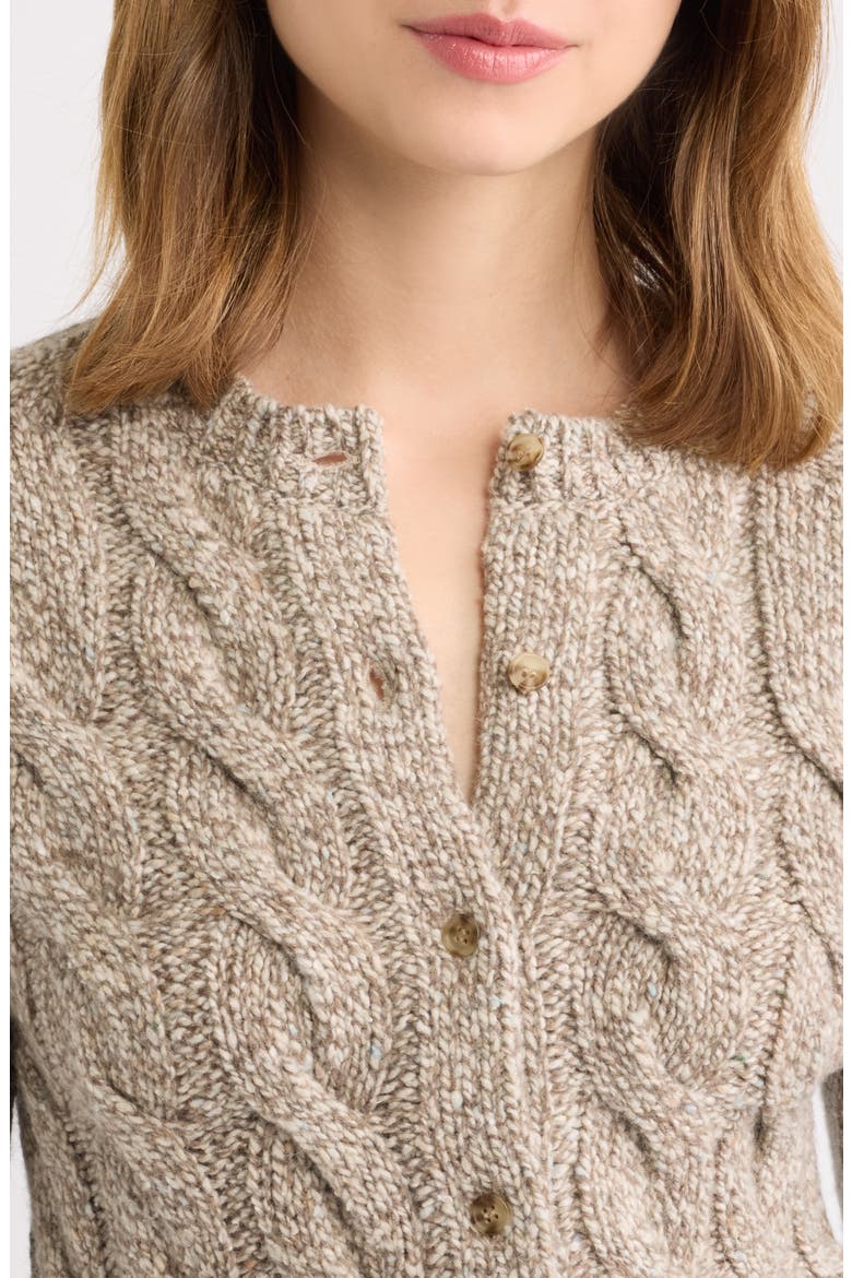 Penrose Cable Cardigan, Alternate, color, GRAY MARL
