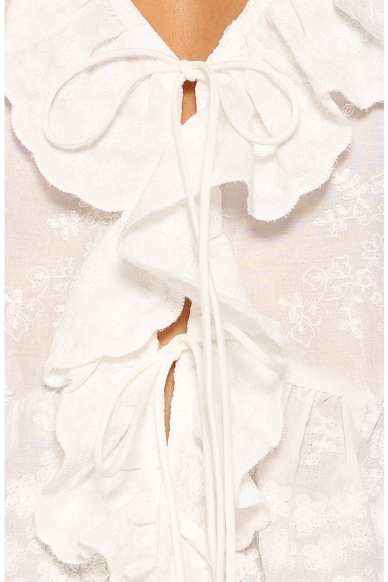 Issy Eyelet Ruffle Peplum Top, Alternate, color, WHITE
