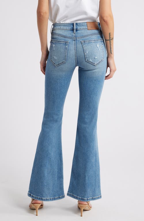 Hidden Jeans Patch Pocket Flare Jeans In Medium Wash