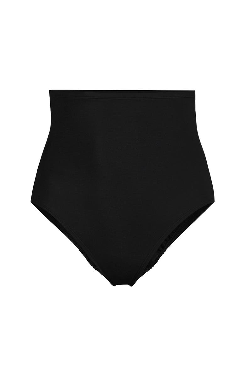 Lands' End Slender Separates Ultra High Waisted Bikini Swim Bottoms, Alternate, color, Black