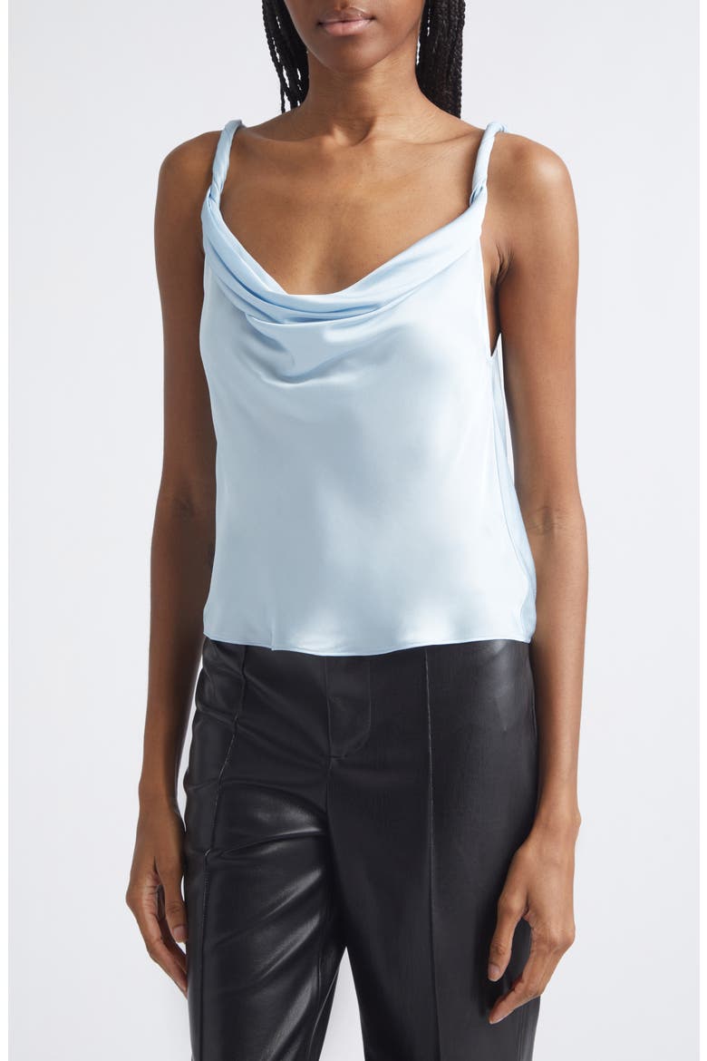 Monique Twist Strap Satin Camisole, Alternate, color, BLUE BREEZE