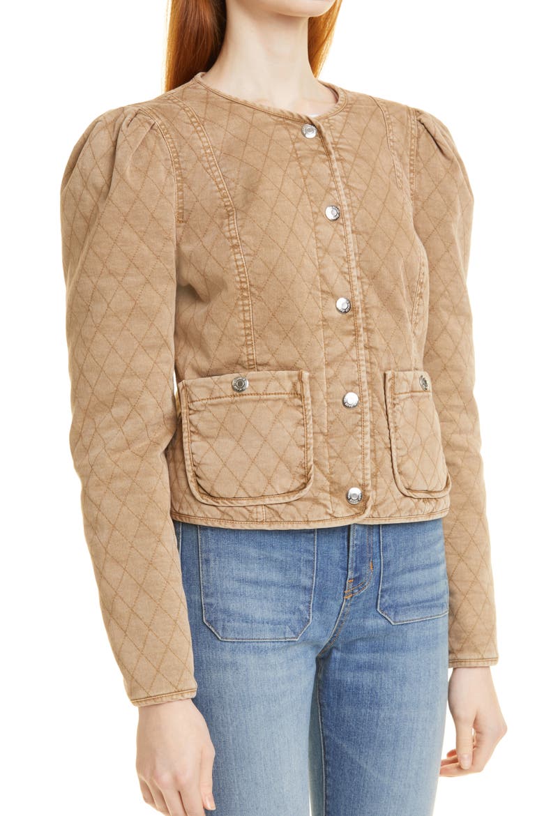 Camilla Stretch Cotton Quilted Jacket, Alternate, color, TAN SIERRA