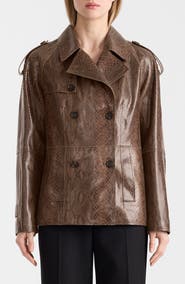 Mackage Dolores Double Breasted Leather Coat