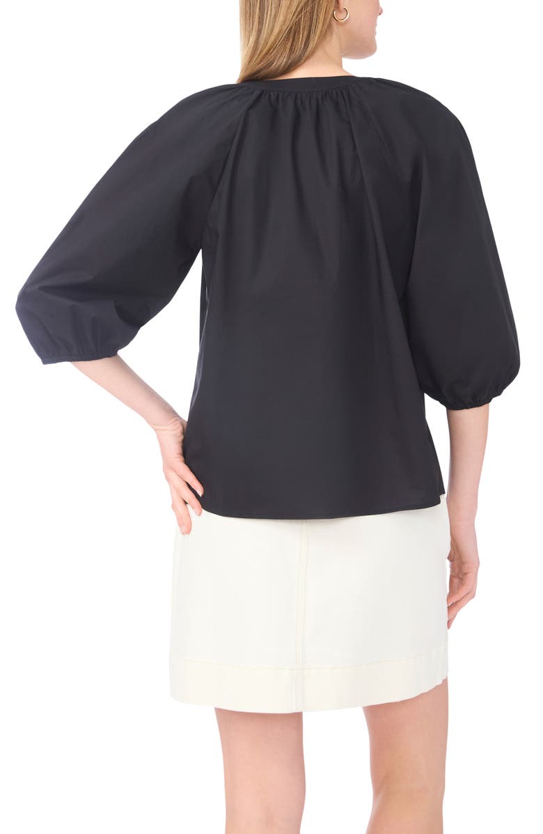 Vince Camuto Raglan Puff Sleeve Top, Alternate, color, Rich Black