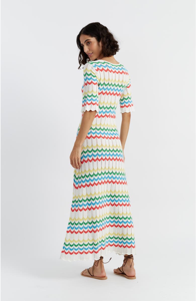 Chinti & Parker Cotton Chevron Stitch Dress, Alternate, color, 