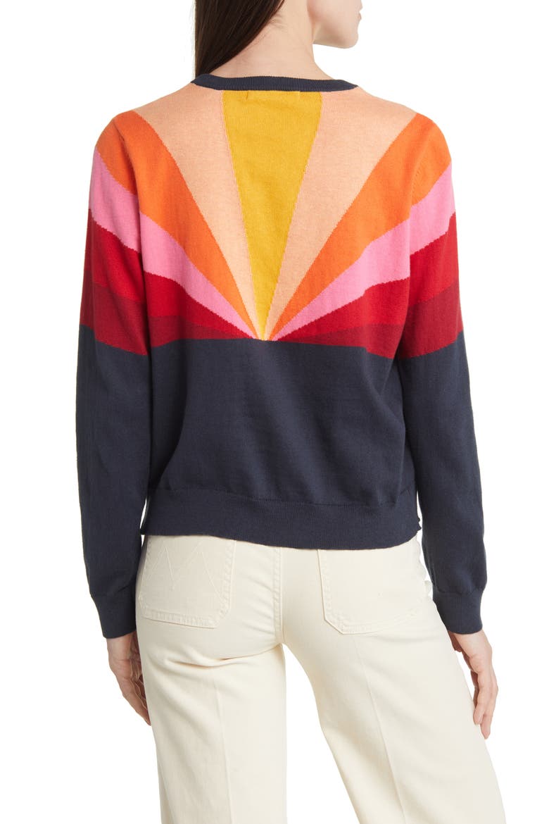 Sunset Icon Cotton Sweater, Alternate, color, NAVY SUNSET