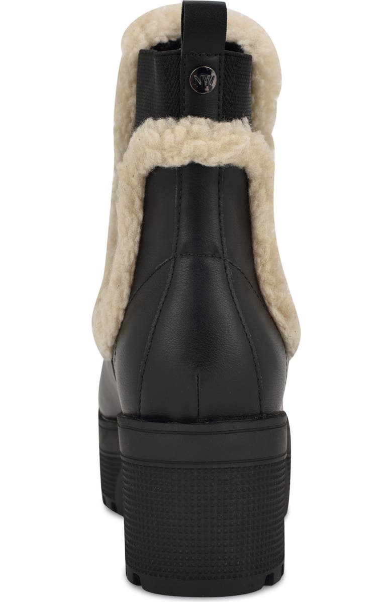 Nine West Haray Faux Shearling Lug Sole Chelsea Boot, Alternate, color,