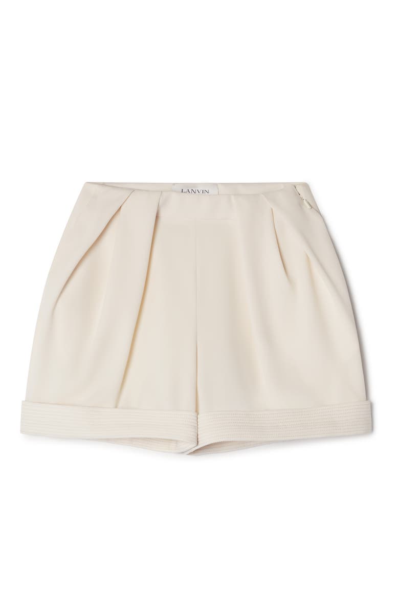 Lanvin Crepe Pleated Shorts, Alternate, color, Beige