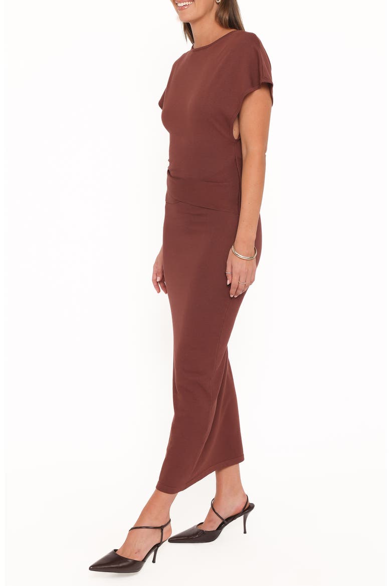 Carlina Midi Dress, Alternate, color, BROWN
