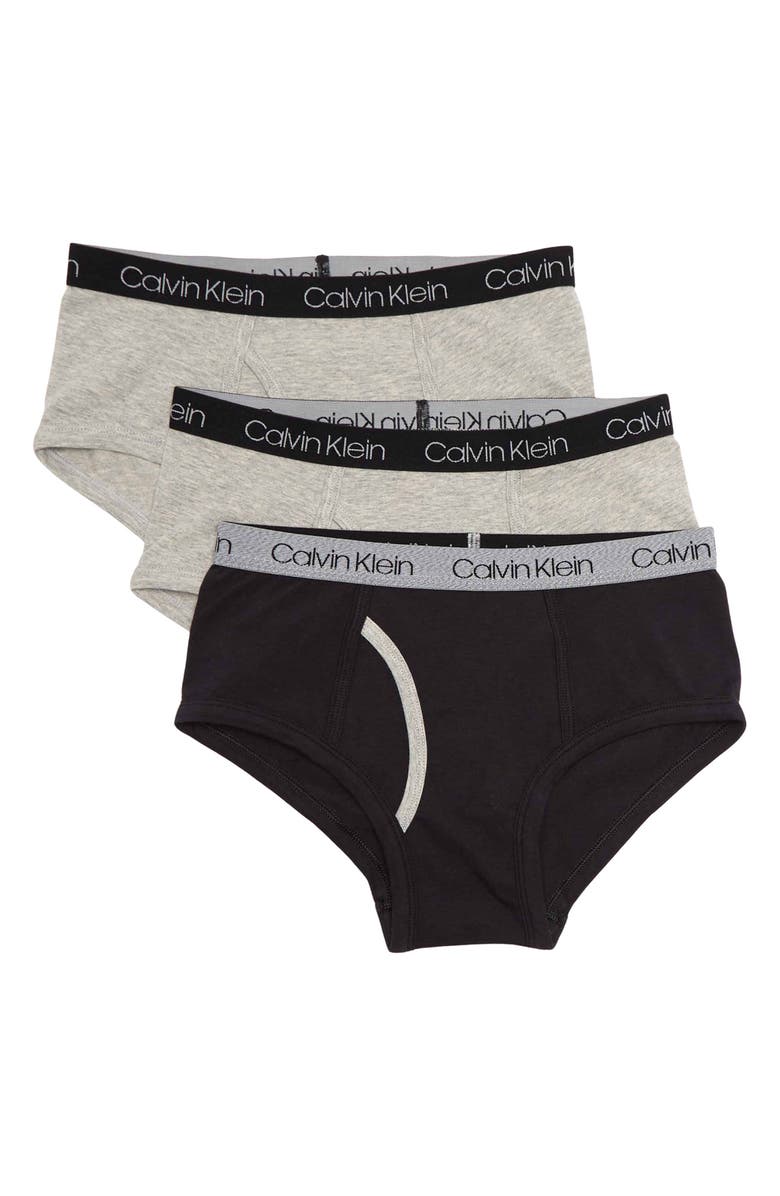 Calvin Klein 3-Pack Cotton Spandex Briefs, Main, color, Hg/Hg/Black