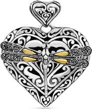 DEVATA Dragonfly Heart Pendant in Sterling Silver and 18K Gold